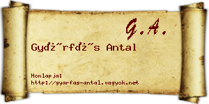 Gyárfás Antal névjegykártya
